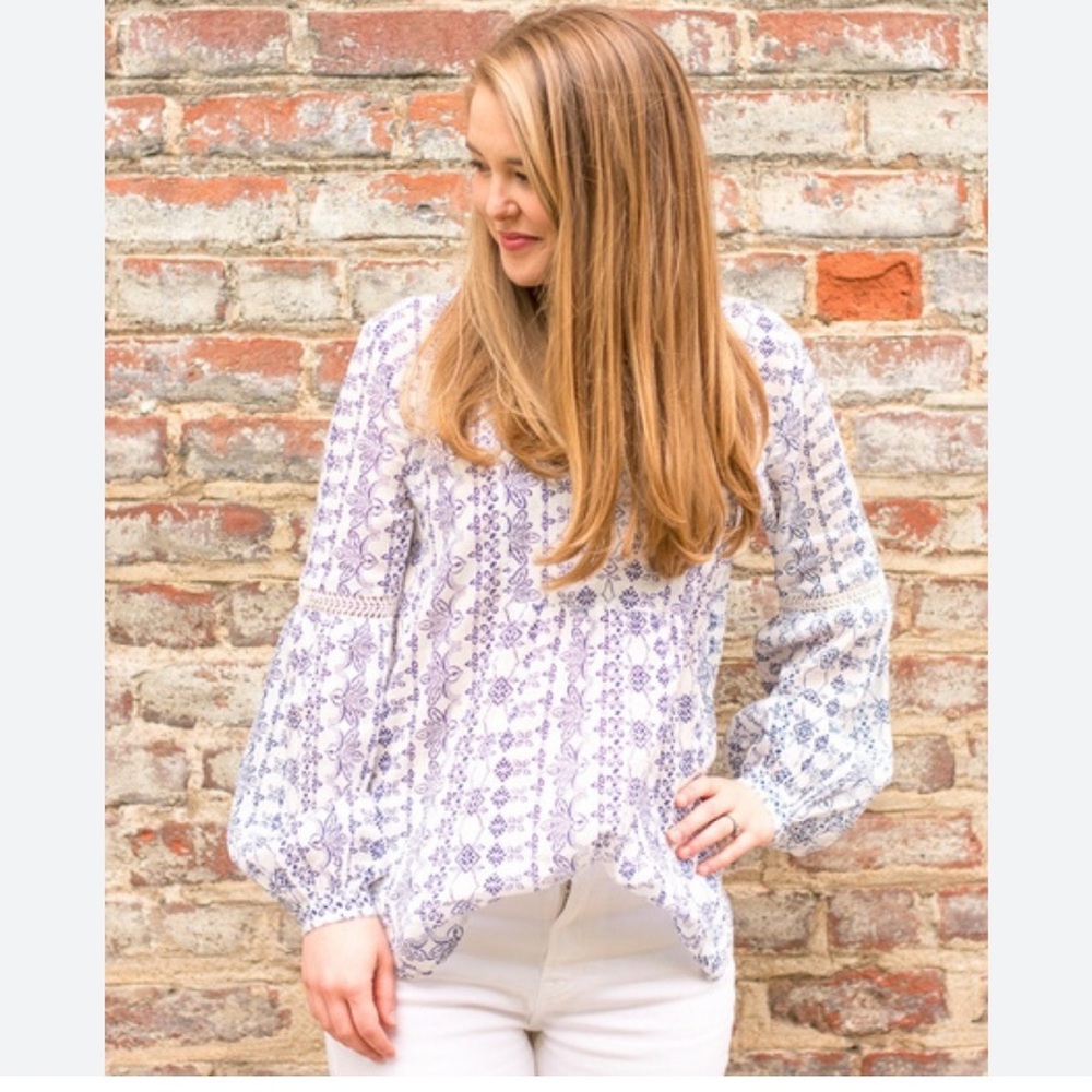 Loft Tunic Length Cotton Blouse